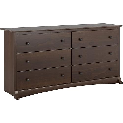 Prepac Double Drawer Dresser, 17.5" D x 59" W x 29" H, Espresso