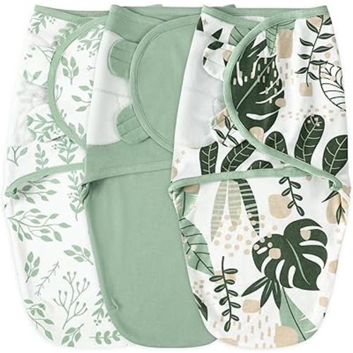 Yoofoss Baby Swaddles for Newborns 100% Cotton, Adjustable Swaddle 0-3 Months 3 Pack Newborn Swaddle Sack, Breathable Soft(Small)