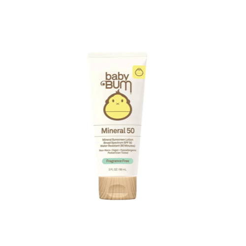 Sun Bum Baby Bum SPF 50 Sunscreen Lotion with Mineral UVA/UVB Face and Body Protection for Sensitive Skin - Fragrance Free - Travel Size - 3 FL OZ