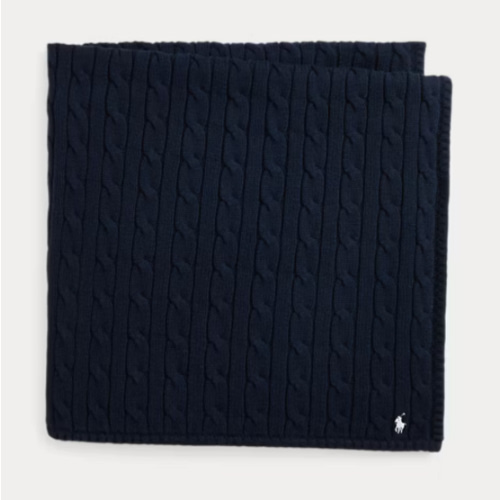 Cable-Knit Cotton Baby Blanket