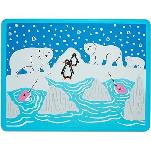 Munchkin® WildLove Reversible Silicone Placemat for Kids, 1pk, Polar Bear