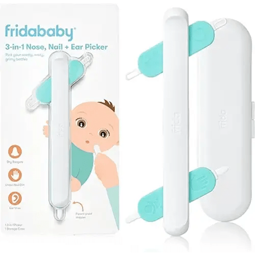 Frida Baby 3-in-1 Nose, Nail + Ear Picker by Frida Baby the Makers of NoseFrida the SnotSucker, Safely Clean Baby's Boogers, Ear Wax & More