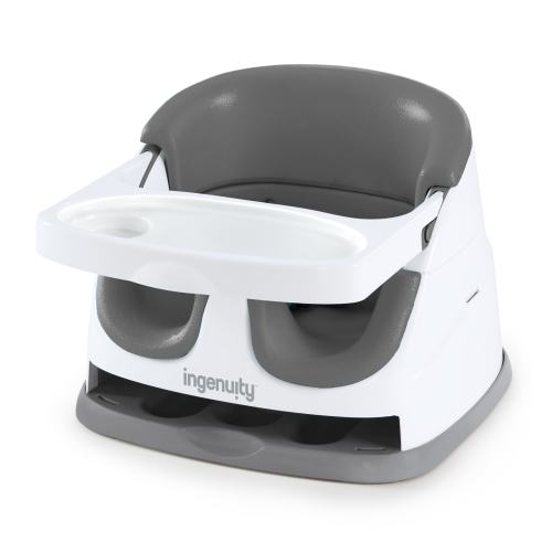 Ingenuity Baby Base 2-in-1 Convertible Feeding High Chair with Self Storing Tray, Grey