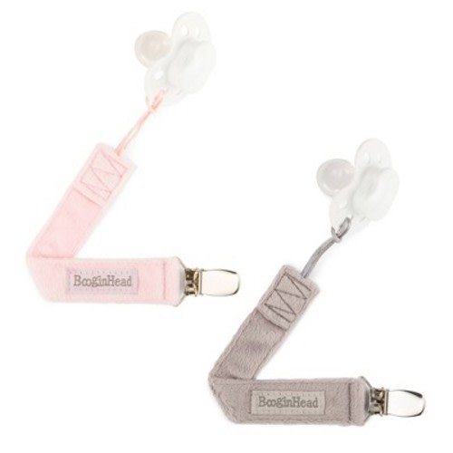 BooginHead 2pk PaciGrip Lux Pacifier Holder - Pink