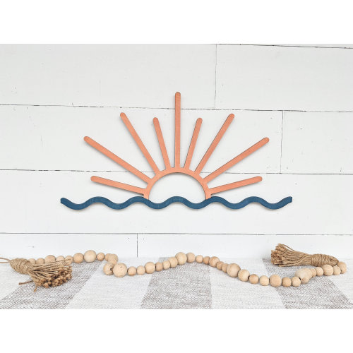 Sunset with Waves | Sunrise over Ocean Wood Wall Art | Waves Wall Art | Beach Wall Decor | Beach