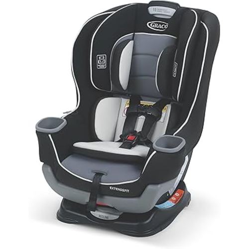 Graco Extend2Fit Convertible Baby Car Seat, Rear and Forward Facing, Adjustable Extension Panel for Extra Legroom, Gotham