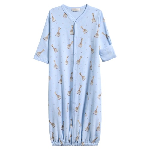 Sophie La Girafe Print Convertible Pima Cotton Gown, S (0-3m)