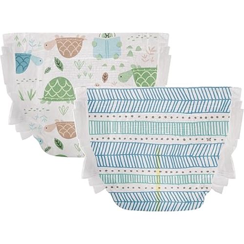 The Honest Company Clean Conscious Diapers for Sensitive Skin | Hypoallergenic, Fragrance Free | Gender Neutral Prints | Club Box, Size 2 (12-18 lbs), 72 Count