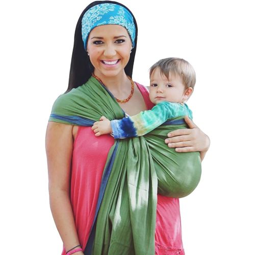 Hip Baby Wrap Ring Sling Baby Carrier for Infants and Toddlers - Beautiful, 100% Soft Cotton Baby Wraps Carrier for Babies 8-35 lbs - Perfect Baby Shower Gifts Moms and Dads - Nursing Cover (Fern)