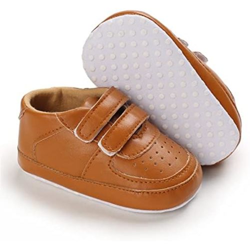 LAFEGEN Baby Boys Girls Classic PU Leather Loafers Soft Sole Oxford Dress Shoes First Walking Flat Moccasins Casual Sneaker