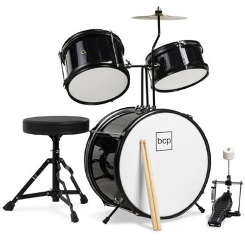 Best Choice Products Kids Beginner 3-Piece Drum, Musical Instrument Set w/ Sticks, Cushioned Stool, Drum Pedal