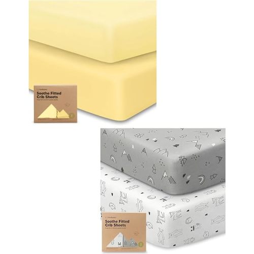 Keababies 2-Pack Crib Sheets for Boys, Girls - Jersey Fitted Crib Sheet, Baby Crib Sheets Neutral, Crib Mattress Sheet, Cotton Crib Sheets, Breathable Crib Sheet, Baby Mattress Sheets