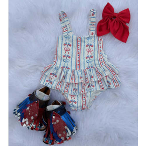 3/6 Months Red, White & Cute Ruffled Swim Suit – Bella-Breez Boutique