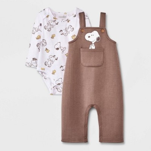 Baby Boys' Snoopy Peanuts Solid Top and Bottom Set - Brown, Size: 3-6M