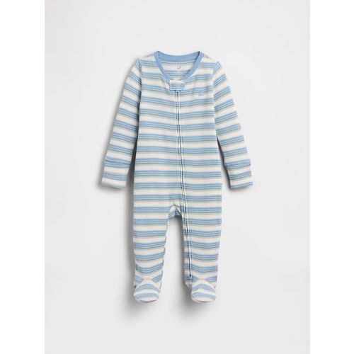Baby Waffle Stripe Footed One-Piece