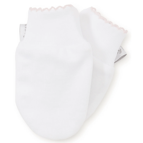 White/Pink Kissy Basics Mittens