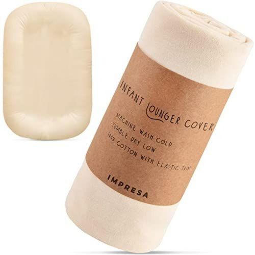 Impresa Infant Lounger Cover Fits Snuggle Me Lounger - Tight Fit - 100% Cotton Sheet - Natural Color