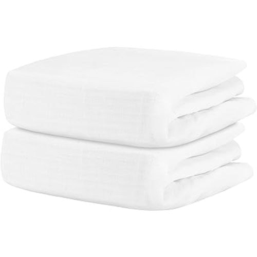 Newton Baby Organic Fitted Crib Sheets (2-Pack) - 100% Breathable and Ultra-Soft, 100% Organic Muslin Cotton, Fits All Standard Cribs, White…