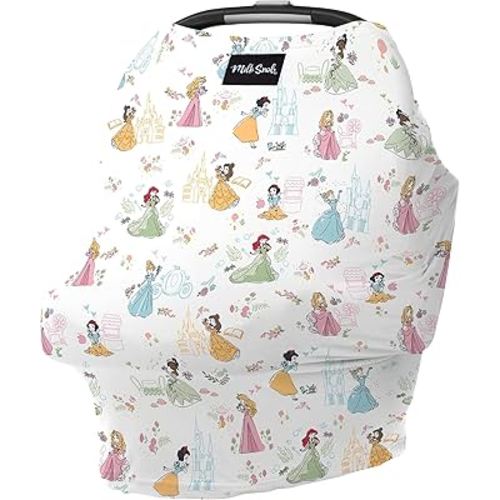 Milk Snob Original Disney Princess 5-in-1 Cover, Added Privacy for Breastfeeding, Baby Car Seat, Carrier, Stroller, High Chair, Shopping Cart, Lounger Canopy - Newborn Essentials, Nursing Top