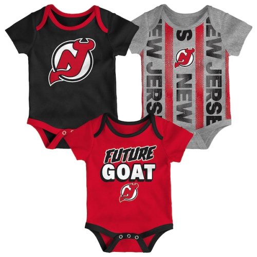New Jersey Devils Newborn Loyal Buddies Three-Pack Bodysuit Set
