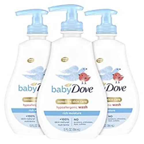 Amazon.com: Baby Dove Baby Wash and Shampoo Baby Bath Products for Baby's Delicate Skin Rich Moisture Washes Away Bacteria, Tear-Free and Hypoallergenic, 13 Fl Oz (Pack of 3) : Baby