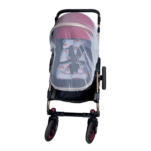 Enovoe Mosquito Net for Baby Stroller and Crib - Durable Mesh Bug Net Cover with Elastic Edge - Fits Strollers, Bassinets, Playards, and Mini Cribs - Travel Essential for Newborns - 63x64-Inch (White)