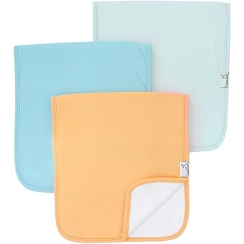 Copper Pearl Premium Baby Burp Cloths - 3-Pack Large Cotton Burp Cloths, Extra Soft Spit Up Rags with 3 Absorbent Layers, Perfect for Baby Boy and Baby Girl Gifts (21" x 10" Size, Bennie Set)