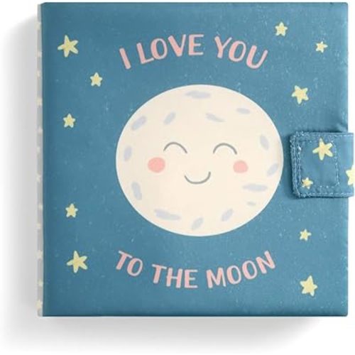 DEMDACO I Love You to The Moon Blue Star 7 x 7 Fabric Children's Basic Soft Book Toy