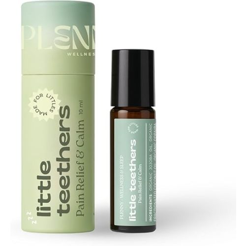 PLENNY Natural Teething Relief Roller with Organic Essential Oils, 3 Months+, Made with Jojoba Oil, Chamomile, Lavender, Frankincense