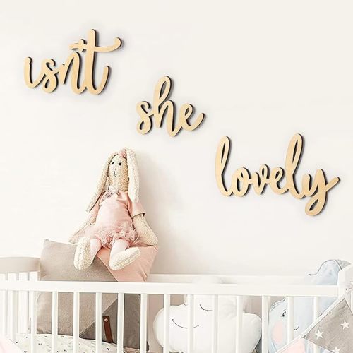 Huray Rayho Isn’t She Lovely Wood Sign Boho Girls Bedroom Kids Room Wooden Wall Art Shelf Decor Decoration for Hanging & Display