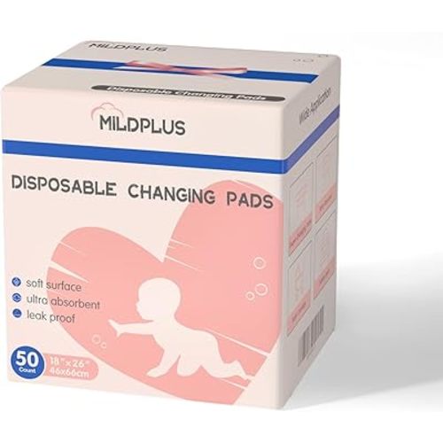 Disposable Changing Pads Liners 18"x26"(50pcs) Baby Pads, Hot Air Cotton Surface Pee Pads, Waterproof & Absorbent Diaper Changing Pads, Disposable Underpads for Baby, Toddler or Pet