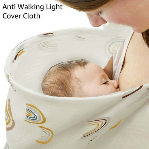 Rzvnmko Nursing Cover Breathable Privacy Breastfeeding Cover Soft Comfortable Cotton Breastfeeding Cover Lightweight Portable Nursing Cover for Mom 100x65cm