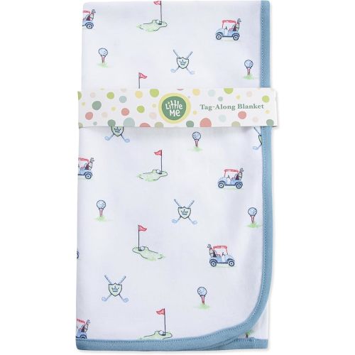 Little Me Blankets for Baby Boys' Swaddling Receiving Blanket, Blue Golf Club, 30 x 27 Inches