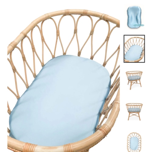 Silk Lounger Cover / Bassinet Fitted Sheet - Sky