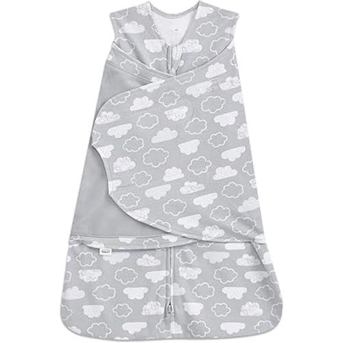HALO 100% Cotton Sleepsack Swaddle, 3-Way Adjustable Wearable Blanket, TOG 1.5, Clouds, Newborn, 0-3 Months