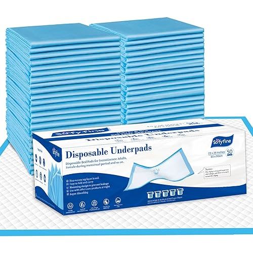 100 Count Bed Pads 23"x36" Disposable, Leakproof Elderly Adults Incontinence Underpads, Heavy Duty Absorbent Chucks Waterproof, Extra Large Thicken Puppy Pee Pad, Baby Changing Liner