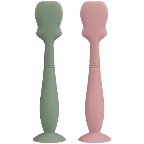 Large Size Baby Diaper Cream Spatula Applicator Soft Silicone Baby Butt Paste Spatula (2Packs, Sage/Blush)