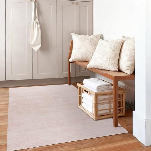 BILEEHOME Large Area Rug for Bedroom,Washable Abstract Boho Rugs for Living Room 9x12,Pink