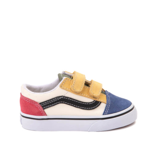 Vans Old Skool V Color-Block Skate Shoe - Baby / Toddler - Red / Blue | Journeys