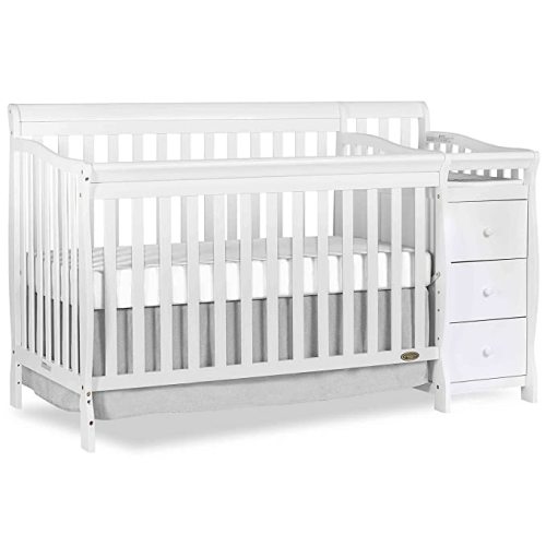 5 in 1 Brody Convertible Crib with Changer - White
