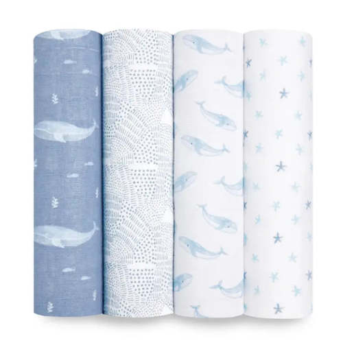 Organic Cotton Swaddling Blankets - 4 Pack