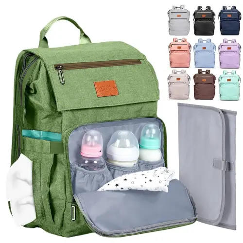 PILLANI Baby Diaper Bag Backpack - Large Bag for Boys & Girls - Diaper Backpack - Travel Diaper Bags with Changing Pad - Baby Registry Search Stuff & Shower Gifts - Newborn Essentials Must Haves Mom