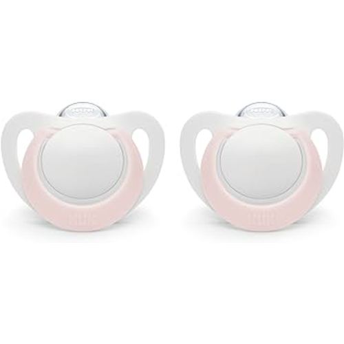 NUK Newborn Orthodontic Pacifiers, Girl, 0-2 Months, 2-Pack