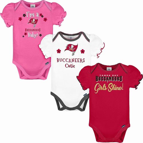 Gerber Baby Girls' NFL Team 3 Pack Short Sleeve Onesie Bodysuit