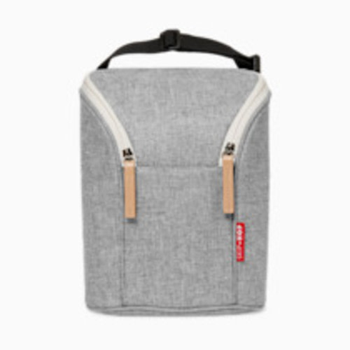 Skip Hop Grab & Go Double Bottle Bag - Grey Melange