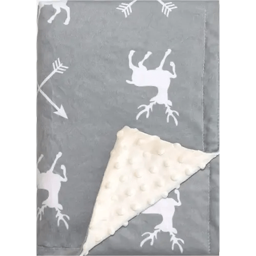 Soft Plush Minky Baby Blanket for Boys Girls Unisex with Print Animal Pattern Double Layer Dotted Backing Bed Throws for Baby Crib Receiving for Newborns 30x40 Inches