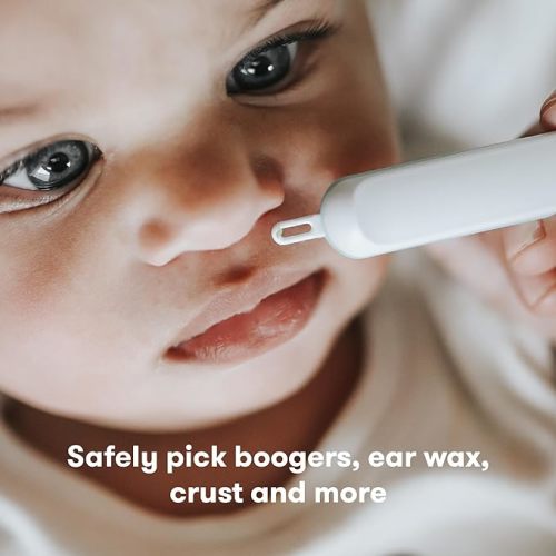 Frida Baby 3-in-1 Nose, Nail + Ear Picker: Baby Ear Cleaner + Baby Nose Cleaner and Nail Tool for Babies + Toddlers, Safely Clean Baby's Boogers, Ear Wax & More