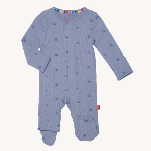soft slate print waffle modal magnetic parent favorite footie – Magnetic Me