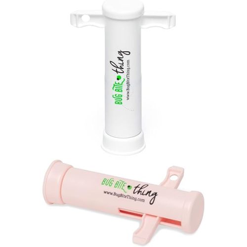 Bug Bite Thing Suction Tool, Poison Remover - Bug Bites and Bee/Wasp Stings, Natural Insect Bite Relief, 2-Pack, 1 White/1 Pink