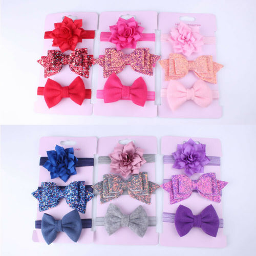 Infant Baby Girls Bow Headband Newborn Elastic Hairband Hair Accessories